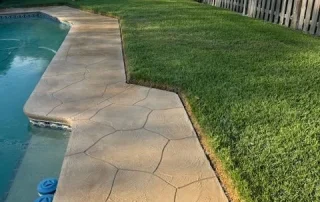 freshly made poolside walkway