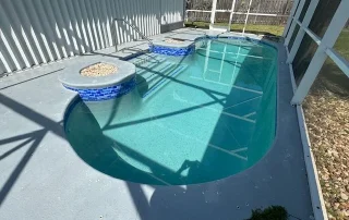 freshly resurfaced pool area