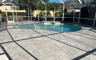pool deck stamped concrete