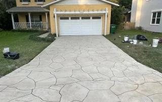 stamped concrete driveway