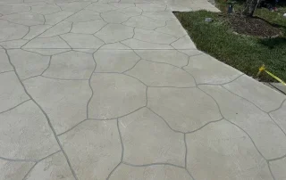 stamped concrete driveway closeup