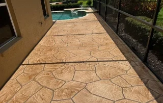 tan concrete pool deck